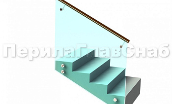 Ограждение с деревянным поручнем на выносе на точечном креплении на лестнице в Уфе. Готовые проекты ПерилаГлавСнаб Ограждение с деревянным поручнем на выносе на точечном креплении на лестнице в Уфе. Готовые проекты ПерилаГлавСнаб