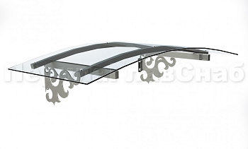 Навес из поликарбоната с узором из листа в Уфе. Готовые проекты ПерилаГлавСнаб