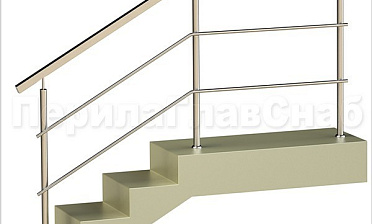 Два ригеля на сварке, квадратный поручень и круглые стойки купить в Уфе