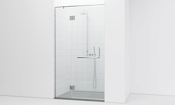 Комплект фурнитуры для душевой перегородки в проеме на профиле с глухим стеклом и дверью t561-1 в Уфе. Готовые проекты ПерилаГлавСнаб