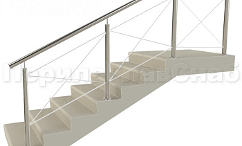 Ограждения из нержавейки. Заполнение из тросиков (нестандартная конфигурация) для крыльца в Уфе. Готовые проекты ПерилаГлавСнаб Ограждения из нержавейки. Заполнение из тросиков (нестандартная конфигурация) для крыльца в Уфе. Готовые проекты ПерилаГлавСнаб