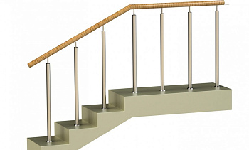 Ограждения со стойками в каждую ступень с пластиковым поручнем без ригелей в Уфе. Готовые проекты ПерилаГлавСнаб Ограждения со стойками в каждую ступень с пластиковым поручнем без ригелей в Уфе. Готовые проекты ПерилаГлавСнаб