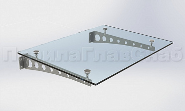 Стеклянный козырек на консоли из листа купить в Уфе