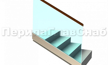 Ограждение с деревянным поручнем на профиле на лестнице в Уфе. Готовые проекты ПерилаГлавСнаб Ограждение с деревянным поручнем на профиле на лестнице в Уфе. Готовые проекты ПерилаГлавСнаб