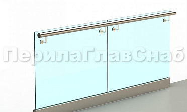 Ограждение с поручнем на выносе в зажимном профиле купить в Уфе