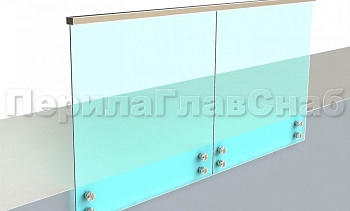 Ограждение с профильным поручнем с пазом на точечном креплении в Уфе. Готовые проекты ПерилаГлавСнаб Ограждение с профильным поручнем с пазом на точечном креплении в Уфе. Готовые проекты ПерилаГлавСнаб