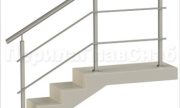 Два ригеля на сварке, круглый поручень и квадратные стойки в Уфе. Готовые проекты ПерилаГлавСнаб Два ригеля на сварке, круглый поручень и квадратные стойки в Уфе. Готовые проекты ПерилаГлавСнаб