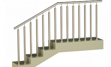 Ограждения с двумя стойками в каждую ступень без ригелей купить в Уфе