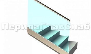 Ограждение с поручнем с пазом в зажимном профиле на лестнице в Уфе. Готовые проекты ПерилаГлавСнаб Ограждение с поручнем с пазом в зажимном профиле на лестнице в Уфе. Готовые проекты ПерилаГлавСнаб