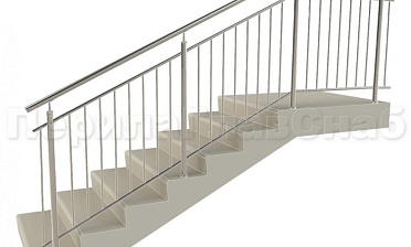 Нержавеющие ограждения с вертикальным заполнением 'частокол' - вариант №3 купить в Уфе