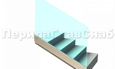 Ограждение без поручня на профиле на лестнице купить в Уфе