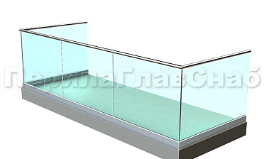 Ограждение на несущем стекле на алюминиевом профиле для балкона купить в Уфе