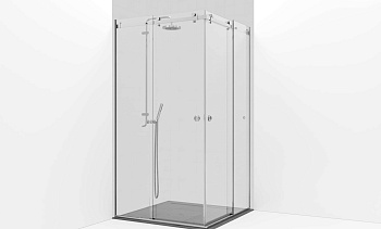Комплект фурнитуры для раздвижной угловой душевой перегородки, две двери, на профиле t554-1 в Уфе. Готовые проекты ПерилаГлавСнаб