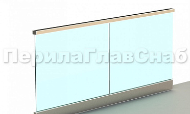 Ограждение с профильным поручнем с пазом в зажимном профиле купить в Уфе