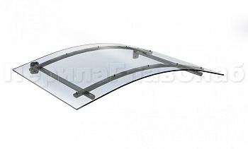 Навес гнутый из поликарбоната- вариант 2 в Уфе. Готовые проекты ПерилаГлавСнаб