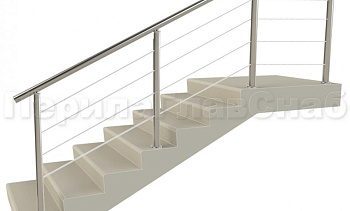 Заполнение из 4х тросиков (тросик в оболочке) для крыльца в Уфе. Готовые проекты ПерилаГлавСнаб Заполнение из 4х тросиков (тросик в оболочке) для крыльца в Уфе. Готовые проекты ПерилаГлавСнаб