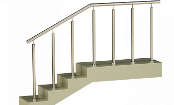 Ограждения со стойками в каждую ступень без ригелей в Уфе. Готовые проекты ПерилаГлавСнаб Ограждения со стойками в каждую ступень без ригелей в Уфе. Готовые проекты ПерилаГлавСнаб