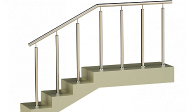 Ограждения со стойками в каждую ступень без ригелей купить в Уфе