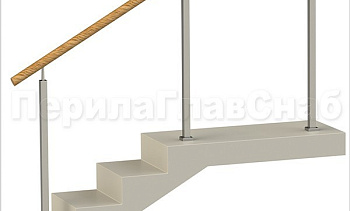 Нержавеющие ограждения без ригелей с пластиковым поручнем и квадратными стойками в Уфе. Готовые проекты ПерилаГлавСнаб