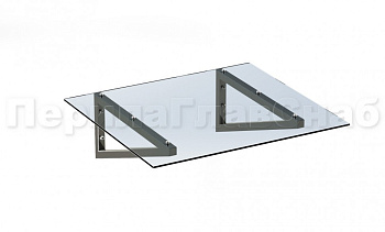 Консольный навес из поликарбоната выносной прямой треуголки в Уфе. Готовые проекты ПерилаГлавСнаб