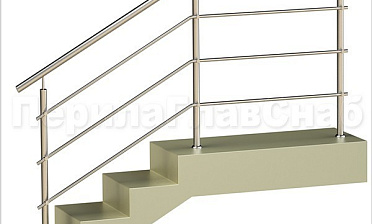 Три ригеля на держателях, круглый поручень и круглые стойки для крыльца купить в Уфе