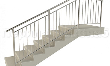 Нержавеющие ограждения для школ и детских садов с вертикальным заполнением “Частокол” - вариант №1 для крыльца купить в Уфе