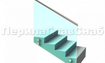 Ограждение с профильным поручнем с пазом на точечном креплении на лестнице в Уфе. Готовые проекты ПерилаГлавСнаб Ограждение с профильным поручнем с пазом на точечном креплении на лестнице в Уфе. Готовые проекты ПерилаГлавСнаб