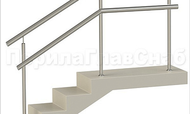 Нержавеющие ограждения с детским поручнем без ригелей купить в Уфе