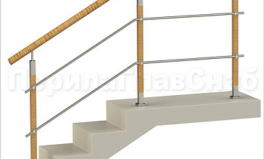 Два ригеля на держателях, пластиковый поручень и квадратные деревянные стойки купить в Уфе