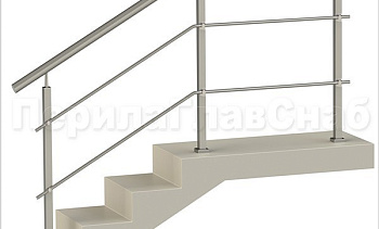 Два ригеля на держателях, круглый поручень и квадратные стойки в Уфе. Готовые проекты ПерилаГлавСнаб Два ригеля на держателях, круглый поручень и квадратные стойки в Уфе. Готовые проекты ПерилаГлавСнаб