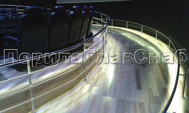 Ограждение со светильниками, встроенными в поручень купить в Уфе