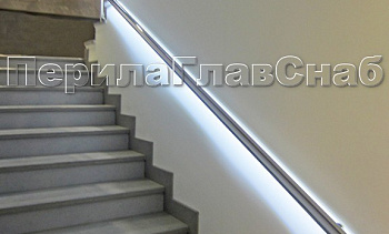 Пристенный поручень с LED подсветкой в Уфе. Готовые проекты ПерилаГлавСнаб Пристенный поручень с LED подсветкой в Уфе. Готовые проекты ПерилаГлавСнаб