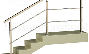 Два ригеля на сварке, квадратные поручень и стойки в Уфе. Готовые проекты ПерилаГлавСнаб