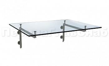 Стеклянный консольный навес на Г-образном каркасе - вариант 2 в Уфе. Готовые проекты ПерилаГлавСнаб