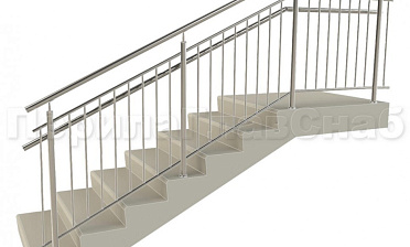 Нержавеющие ограждения с вертикальным заполнением 'частокол' - вариант №4 купить в Уфе