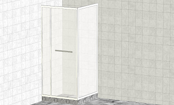 Комплект душевой с внутренней подвижной дверью, толщина стекла 8мм, 900х900х2000, aisi 304, полированная t470 PSS в Уфе. Готовые проекты ПерилаГлавСнаб