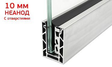 Комплект профиля зажимного для стекла 10мм и 5+5 , с отверстием, НЕАНОД. алюминий 100х60мм, т100-2-10 купить в Уфе Комплект профиля зажимного для стекла 10мм и 5+5 , с отверстием, НЕАНОД. алюминий 100х60мм, т100-2-10 купить в Уфе