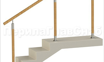 Нержавеющие ограждения без ригелей с квадратным деревянным поручнем и стойками с деревянными вставками в Уфе. Готовые проекты ПерилаГлавСнаб Нержавеющие ограждения без ригелей с квадратным деревянным поручнем и стойками с деревянными вставками в Уфе. Готовые проекты ПерилаГлавСнаб