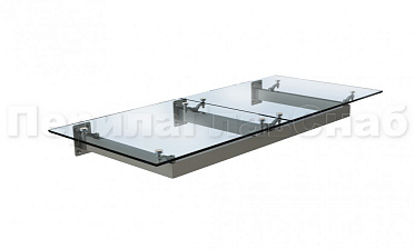 Стеклянный козырек на прямом каркасе купить в Уфе