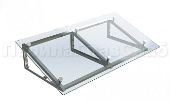 Козырек на треугольном скате на спайдерах в Уфе. Готовые проекты ПерилаГлавСнаб