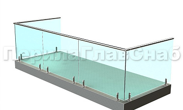 Балконные ограждения из стекла на министойках купить в Уфе