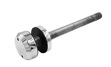 Комплект торцевого крепления несущего стекла, укороченный, шпилька оцинкованная, гайка-шайба Ø50х13х9мм с внутренней резьбой М16, шлифованный AISI 201 Фk277-3-2 купить в Уфе