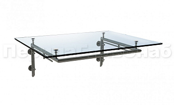 Стеклянный козырек на Г-образном каркасе - вариант 1 в Уфе. Готовые проекты ПерилаГлавСнаб