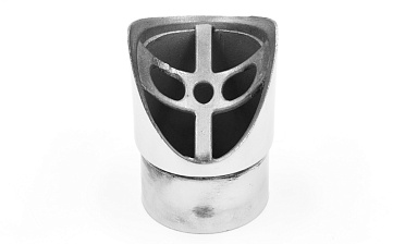 Наконечник седловина косая 30° на стойку Ø50.8 мм, под поручень Ø50.8 мм, литая, полированная, AISI 304, k560 купить в Уфе