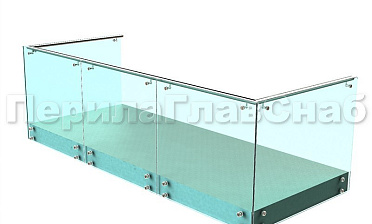 Ограждения на несущем стекле с торцевым креплением для балкона купить в Уфе