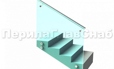 Ограждение с поручнем на выносе на точечном креплении на лестнице купить в Уфе