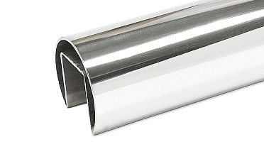 Труба Ø42.4 мм, с пазом 24х24 мм, тройная полировка 800GRIT, AISI 304 k820-3 купить в Уфе Труба Ø42.4 мм, с пазом 24х24 мм, тройная полировка 800GRIT, AISI 304 k820-3 купить в Уфе