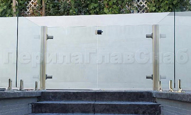 Зажимные двустворчатые калитки из нержавеющей стали со стеклом купить в Уфе