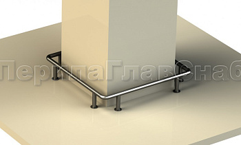 Колесоотбойники вокруг квадратной колонны, все завязано в Уфе. Готовые проекты ПерилаГлавСнаб