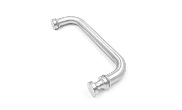 Дверная ручка с кнобом для стекла 8-10 мм, 19х201 мм, отверстие 12 мм, шлифованная t623-200 SSS купить в Уфе